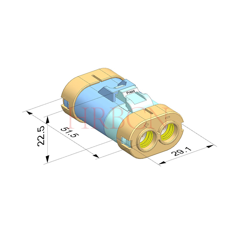 Connettore femmina da cavo a cavo impermeabile con passo da 11,0 mm a 2 pin