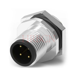 Connettore circolare maschio con codifica M12 A per montaggio posteriore su pannello 2-5 poli
