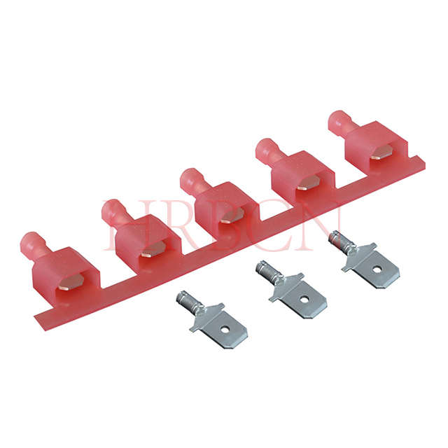 Terminale maschio isolato dritto 6,35 mm(0,205') AWG22-18 0,32-0,82 mm² 