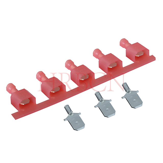 Terminale maschio isolato dritto 6,35 mm(0,205') AWG22-18 0,32-0,82 mm² 