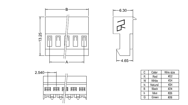 Dimensioni IDC M2050-NC(90&deg;).