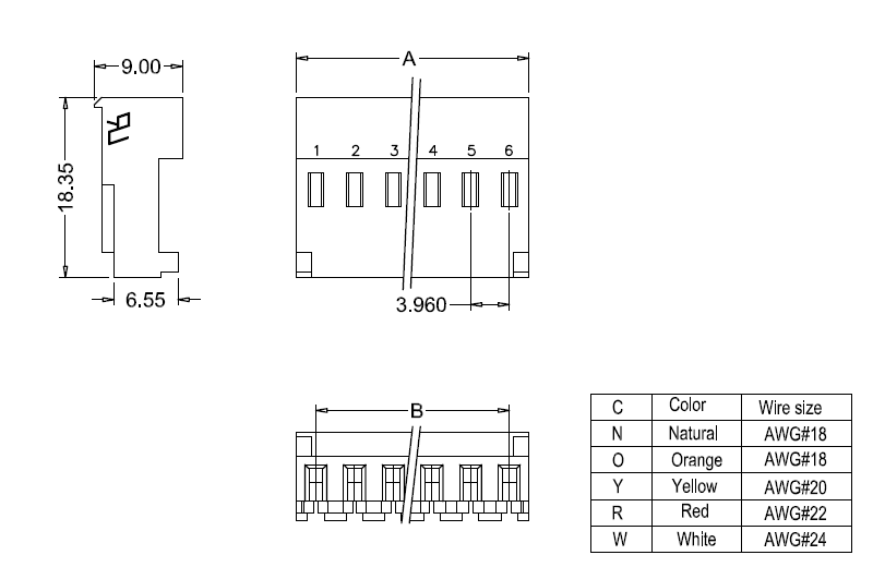 Dimensioni dell'IDC M7060R-NCPR