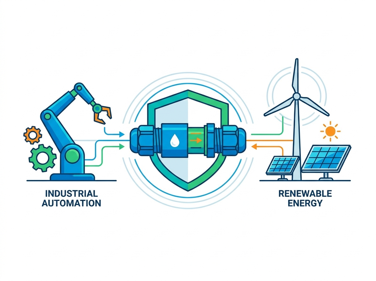 Connettore impermeabile per applicazioni industriali e di energia rinnovabile