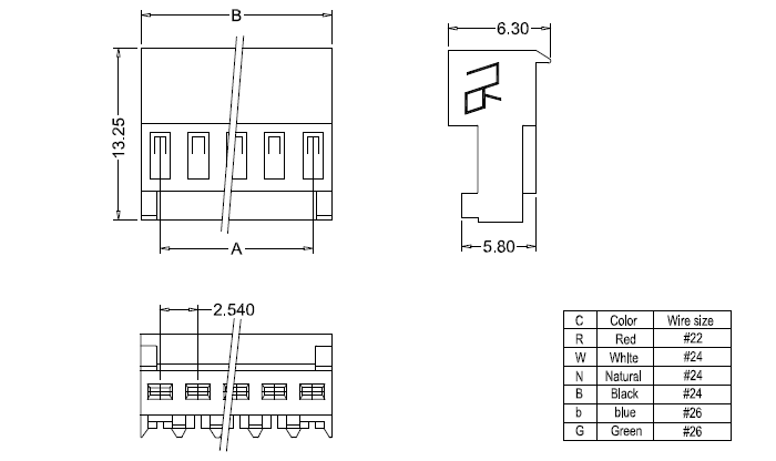 Dimensioni IDC M2050-NCR(90&deg;).