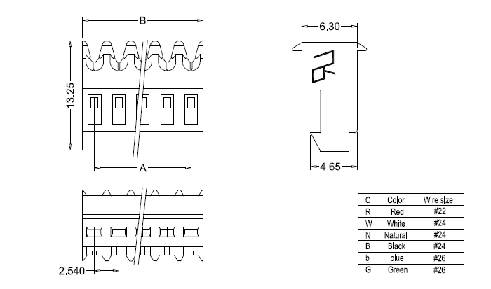 Dimensioni IDC M2050-NC(180&deg;).