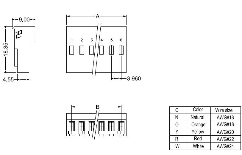 Dimensioni dell'IDC M7060R-NCP