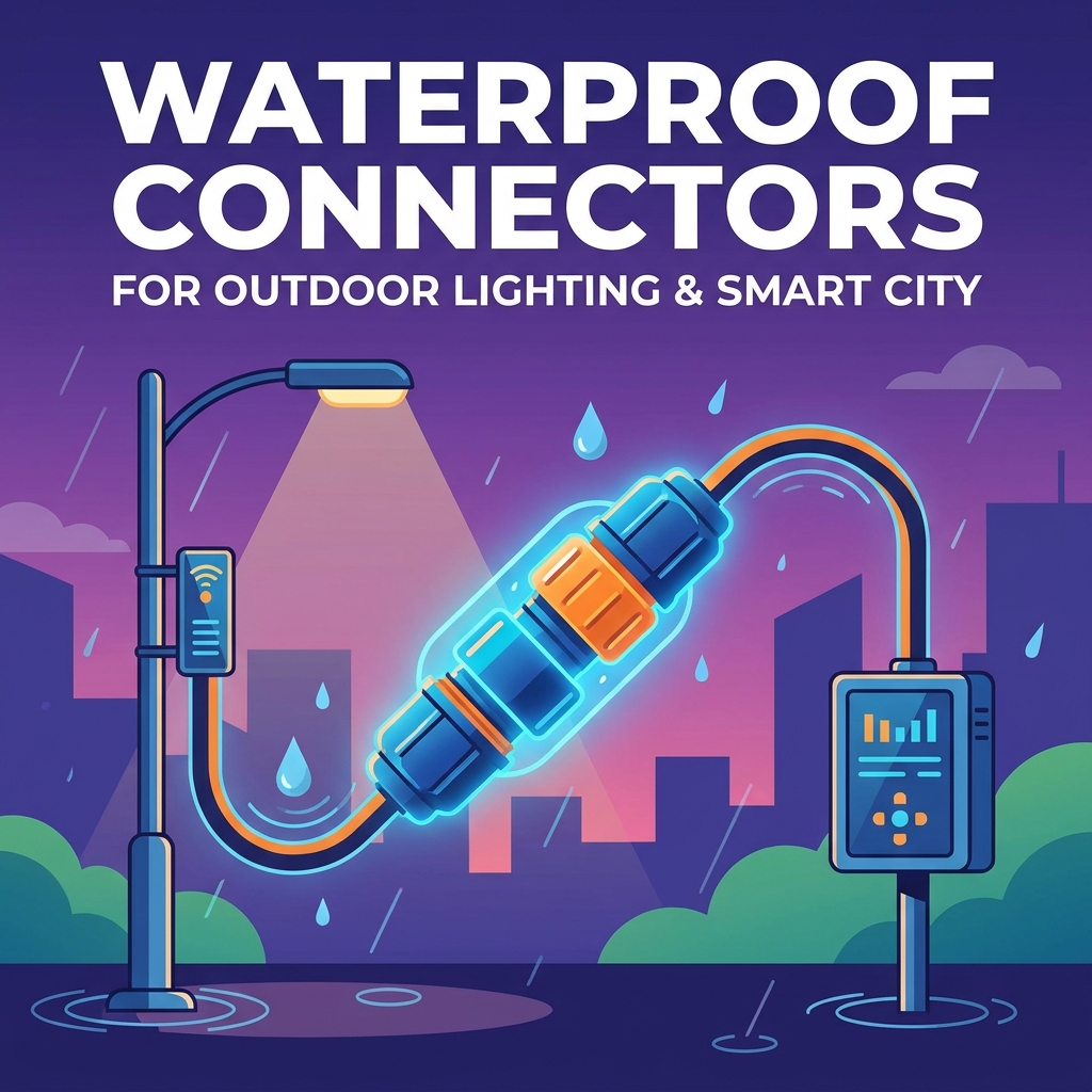 Connettori impermeabili per illuminazione esterna e apparecchiature Smart City